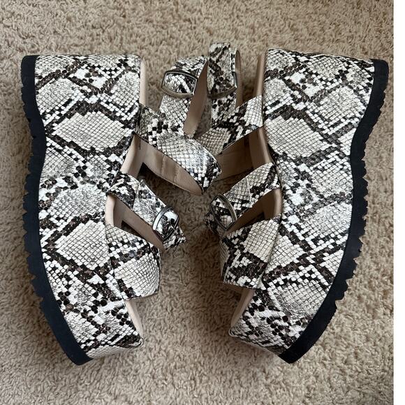 NWOT Free People Platform Sandals‎ Snakeskin Size 40 - Picture 4 of 9